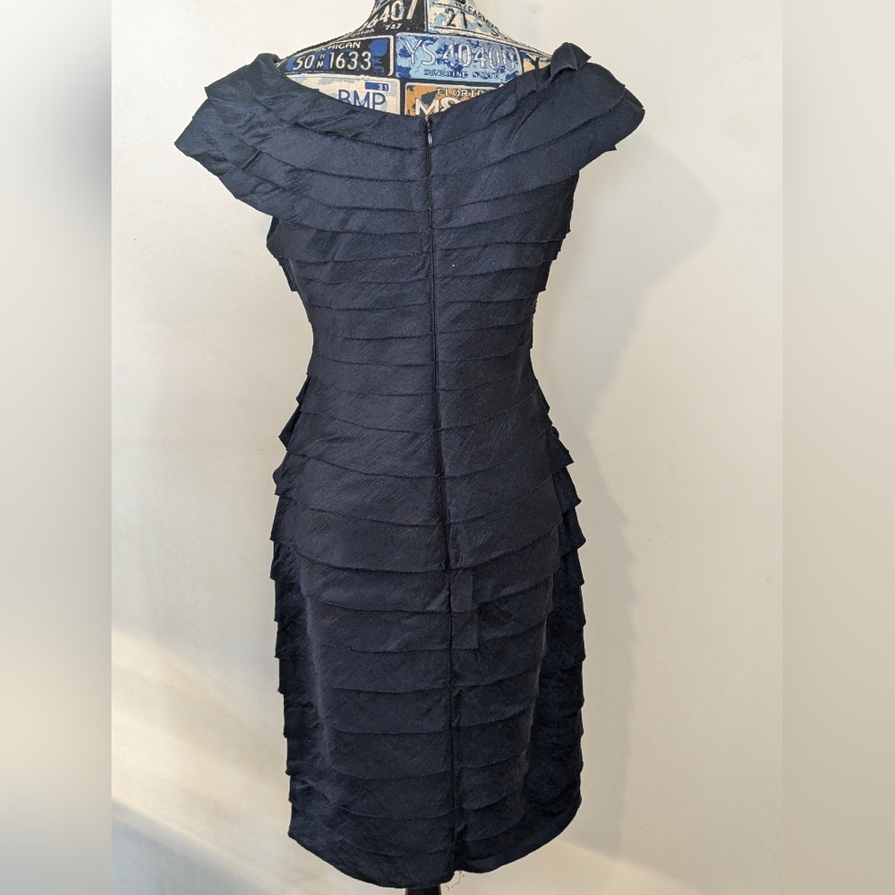 London Times Navy Tiered Dress - Picture 4 of 5